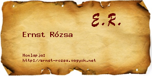 Ernst Rózsa névjegykártya